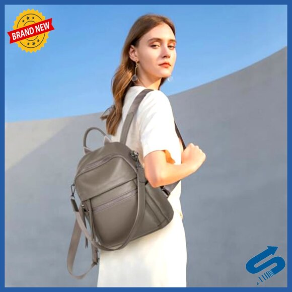 Genuine Leather Convertible Backpack Purse Daypack Shoulder Bag Women main image 5